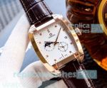 Buy High Quality Replica Omega White Dial Brown Leather Strap Watch